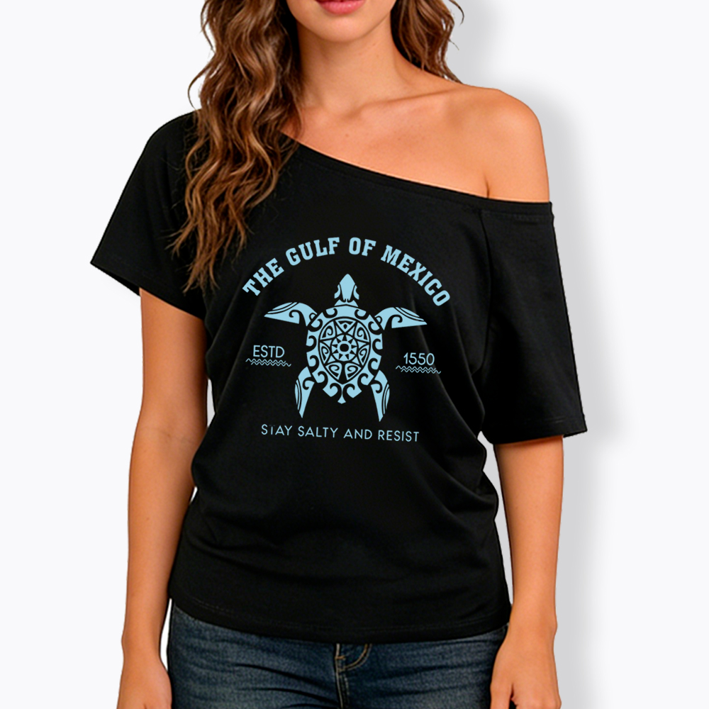 Gulf of Mexico Stay Salty Off Shoulder T-Shirt