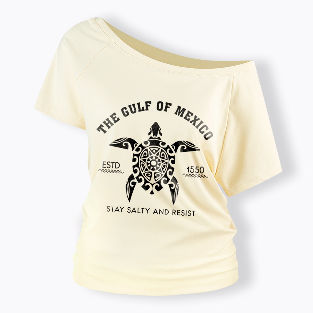 Gulf of Mexico Stay Salty Off Shoulder T-Shirt
