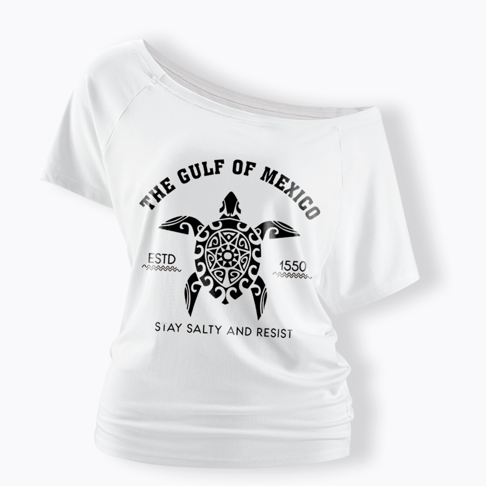 Gulf of Mexico Stay Salty Off Shoulder T-Shirt