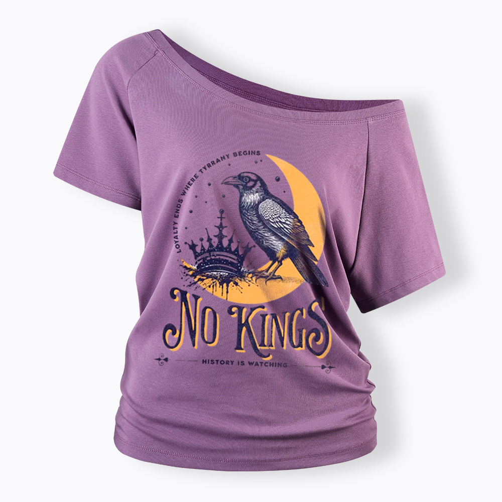 No Kings Protest Off Shoulder T-Shirt