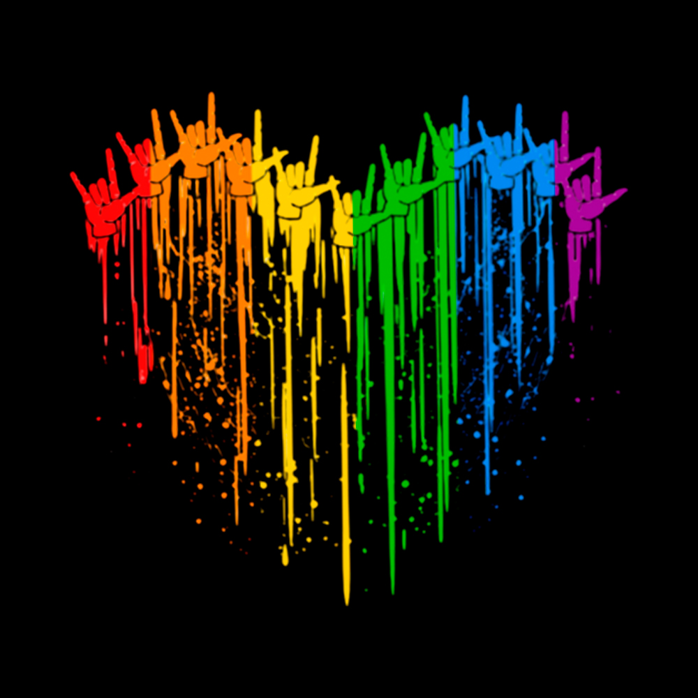 I Love You Hand Sign Rainbow Heart Cropped T-Shirt