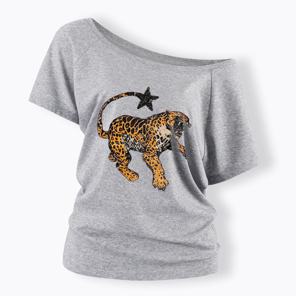 Vintage Inspired Jaguar Off Shoulder T-Shirt
