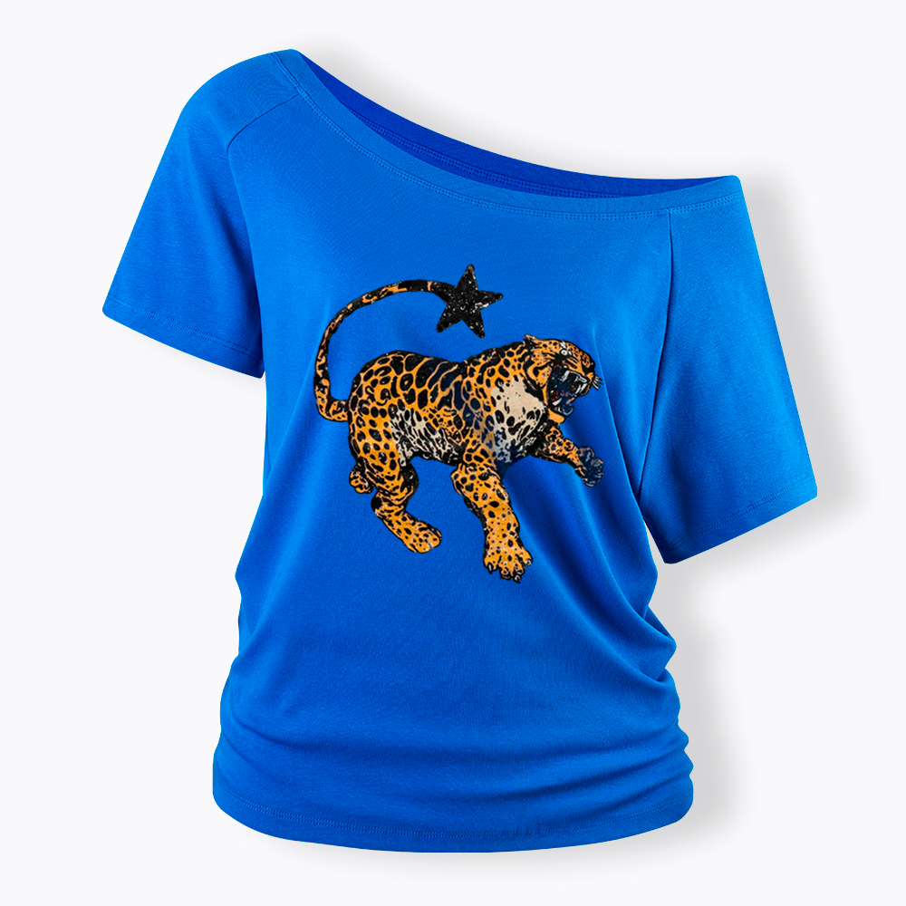Vintage Inspired Jaguar Off Shoulder T-Shirt