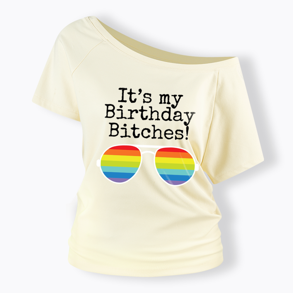 Its My Birthday Off Shoulder T-shirt
