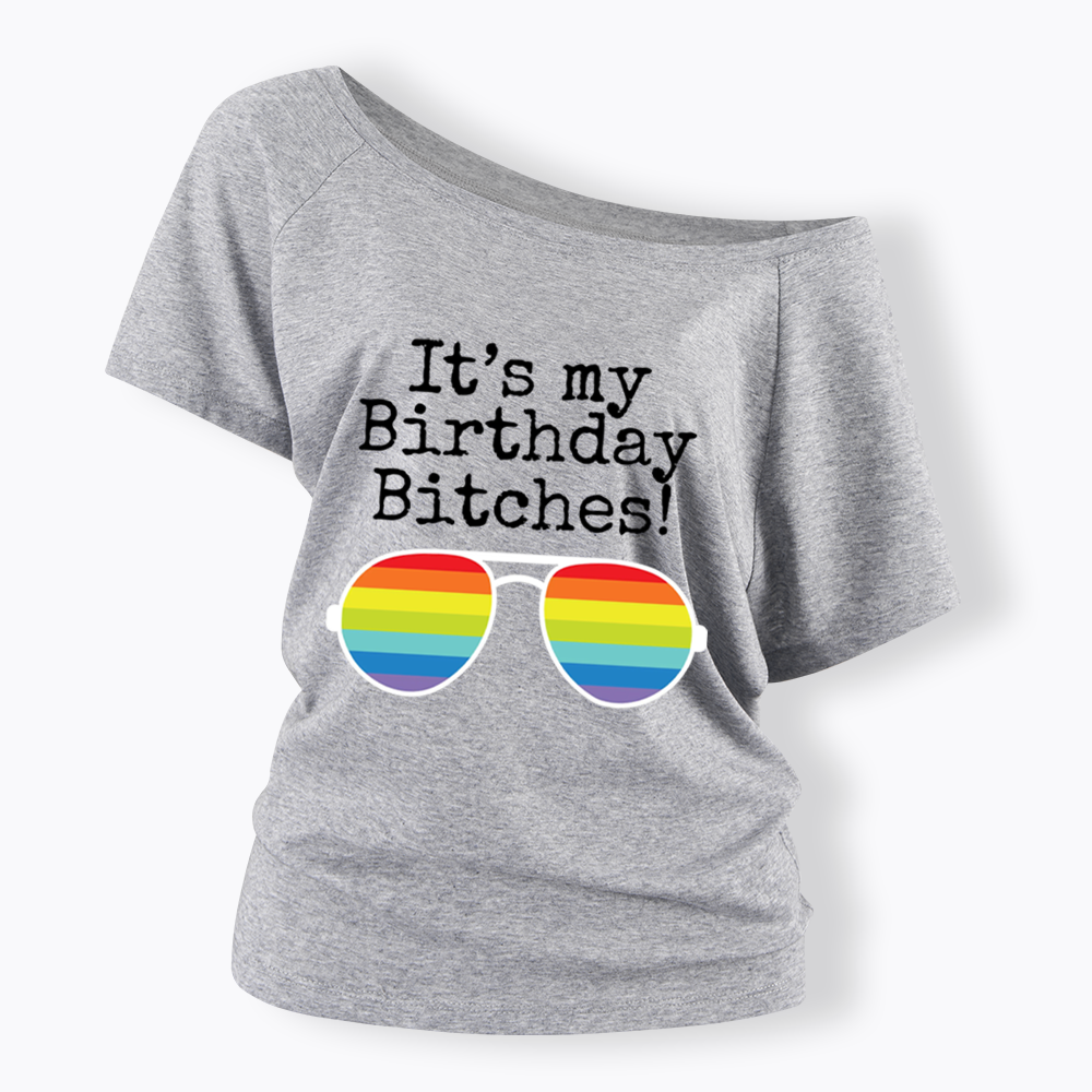 Its My Birthday Off Shoulder T-shirt