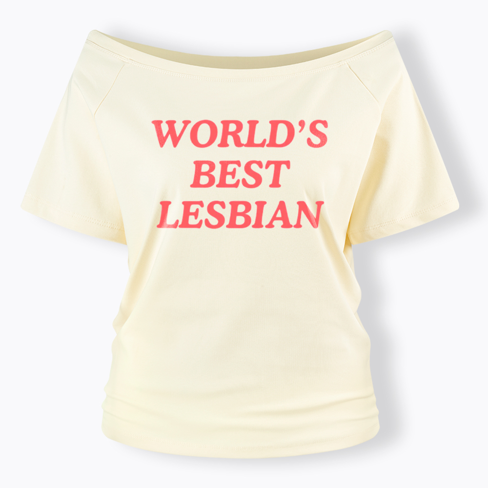 World's Best Lesbian Off Shoulder T-Shirt