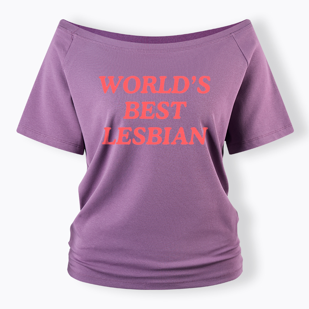 World's Best Lesbian Off Shoulder T-Shirt