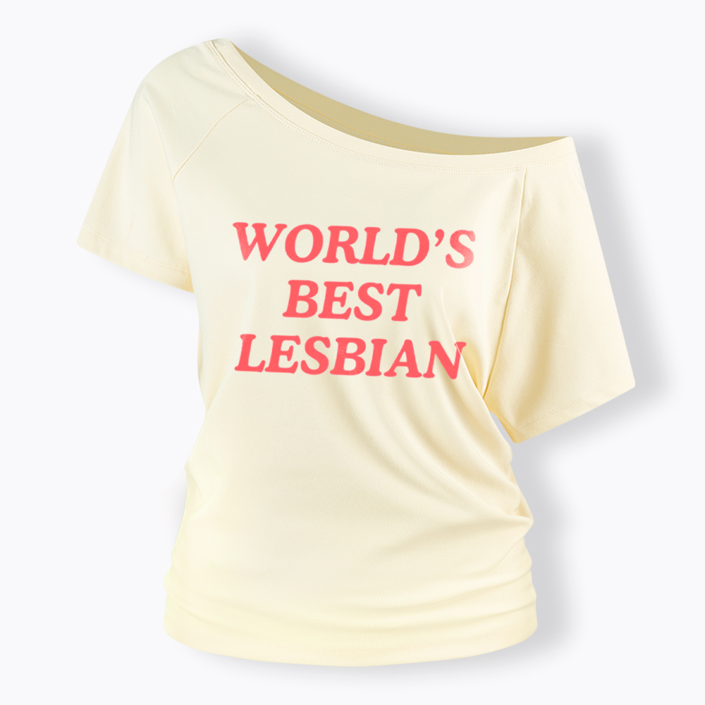 World's Best Lesbian Off Shoulder T-Shirt