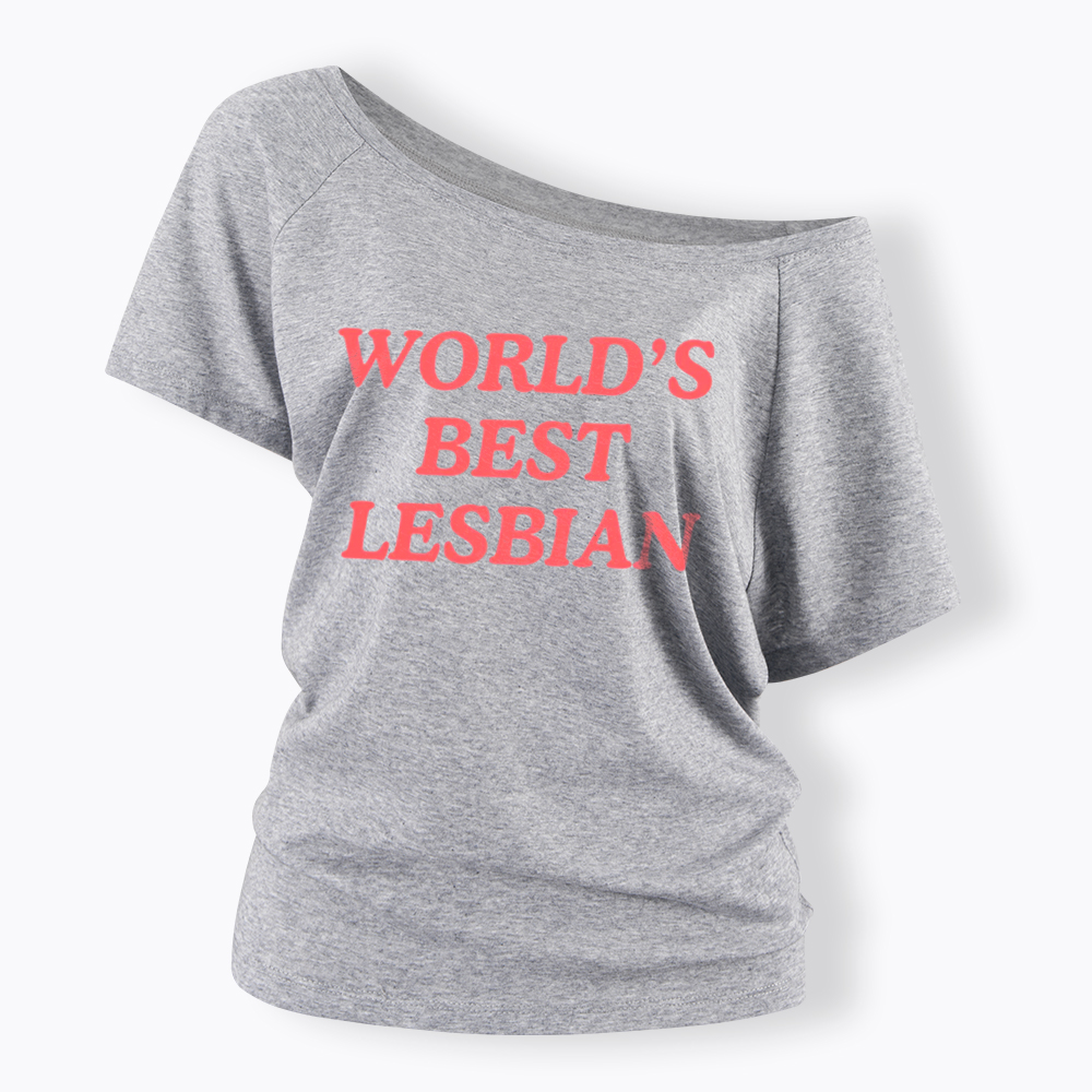 World's Best Lesbian Off Shoulder T-Shirt