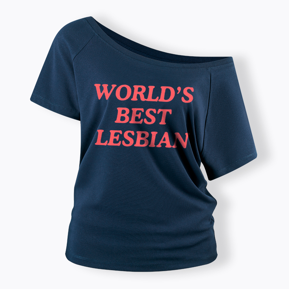 World's Best Lesbian Off Shoulder T-Shirt