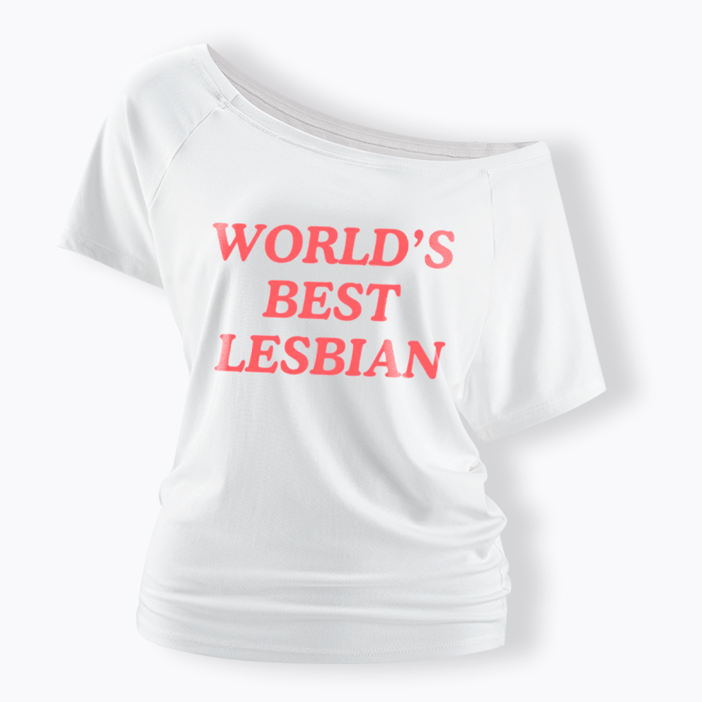 World's Best Lesbian Off Shoulder T-Shirt