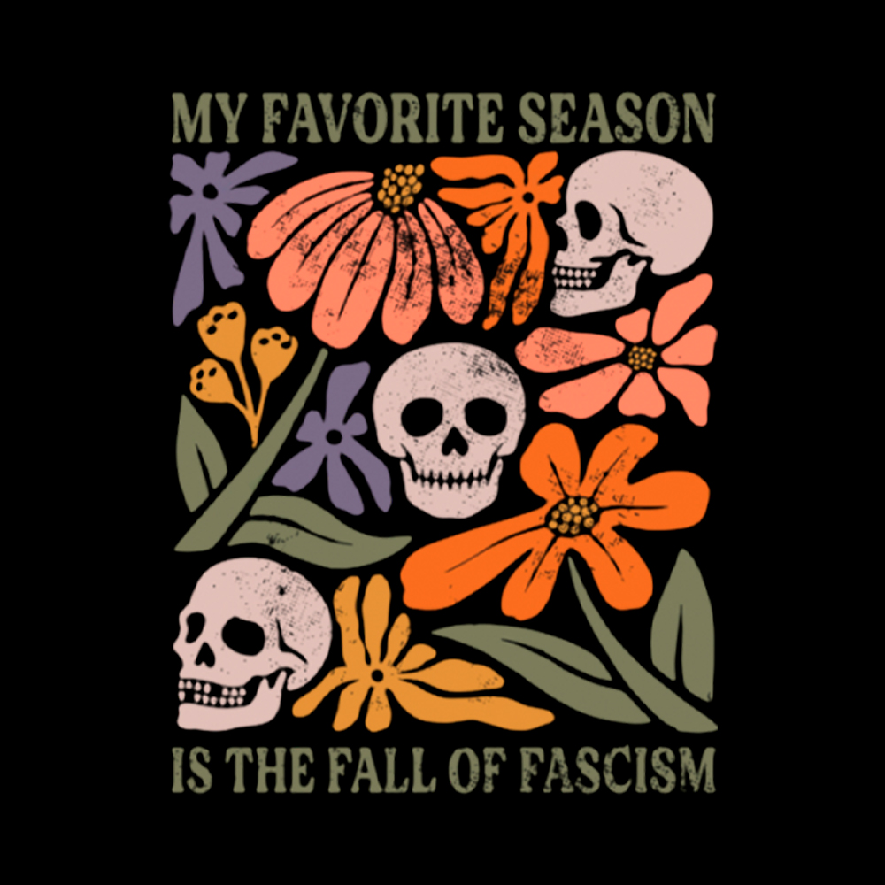 My Favorite Season Floral Skull Off Shoulder T-Shirt