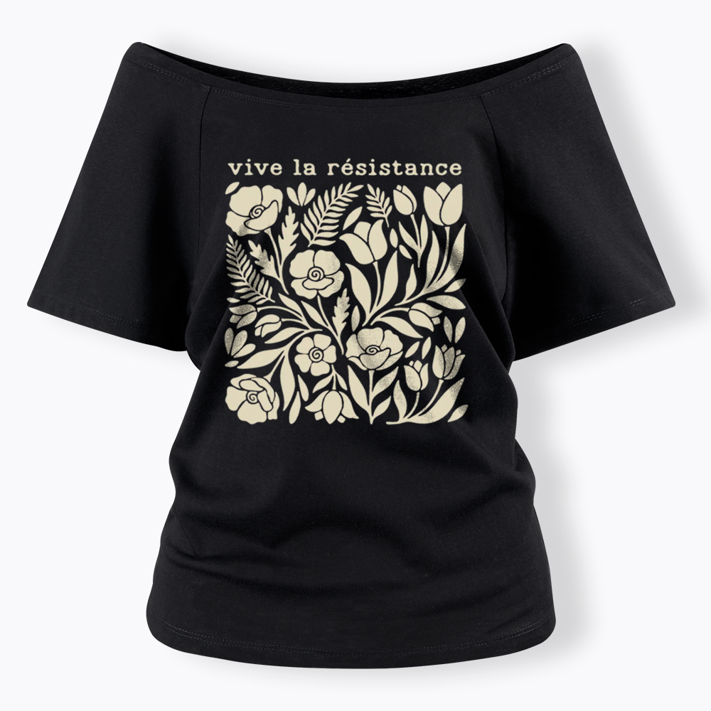 Stay Strong Floral Off Shoulder T-Shirt