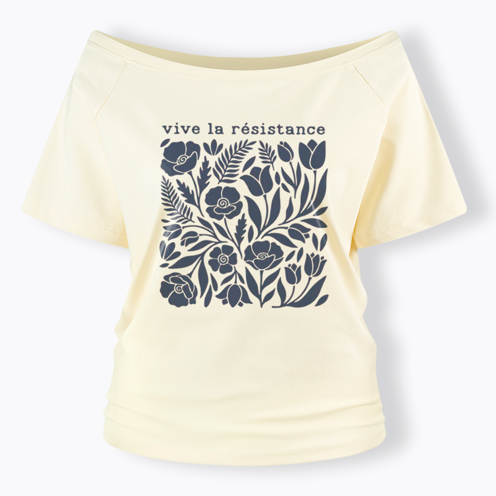 Stay Strong Floral Off Shoulder T-Shirt