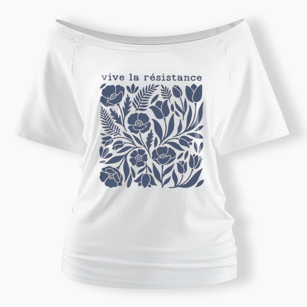 Stay Strong Floral Off Shoulder T-Shirt