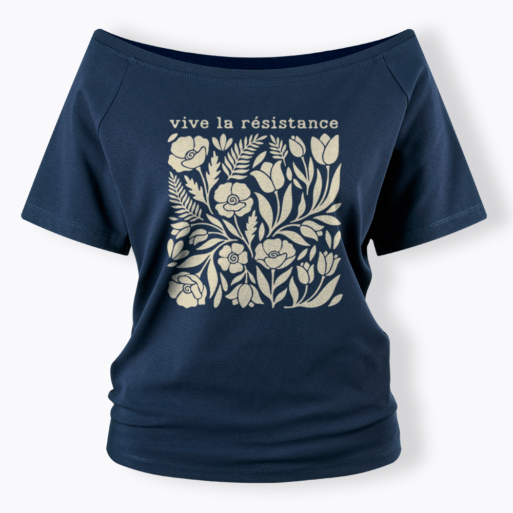 Stay Strong Floral Off Shoulder T-Shirt