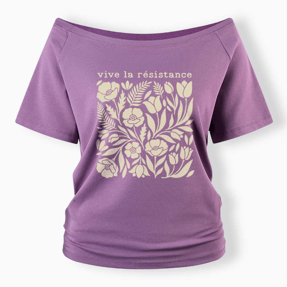 Stay Strong Floral Off Shoulder T-Shirt