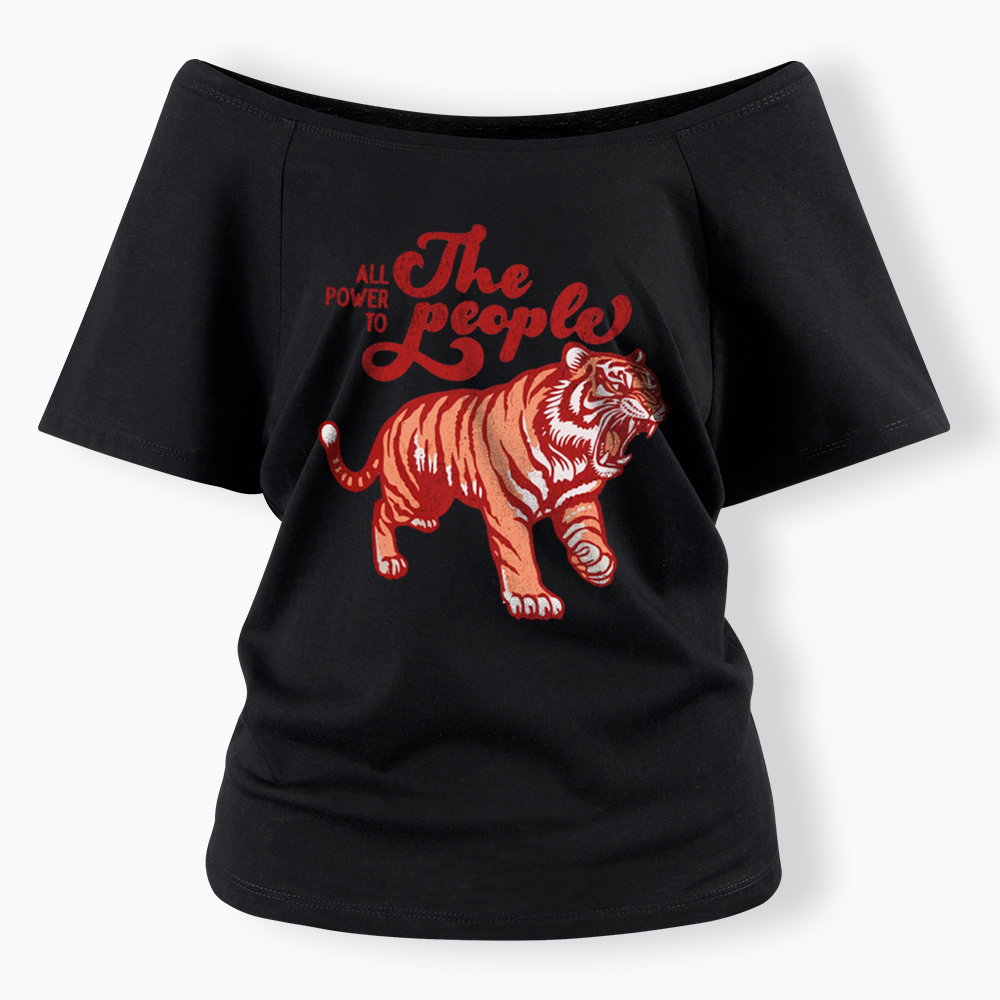 All Power To The People Off Shoulder T-Shirt