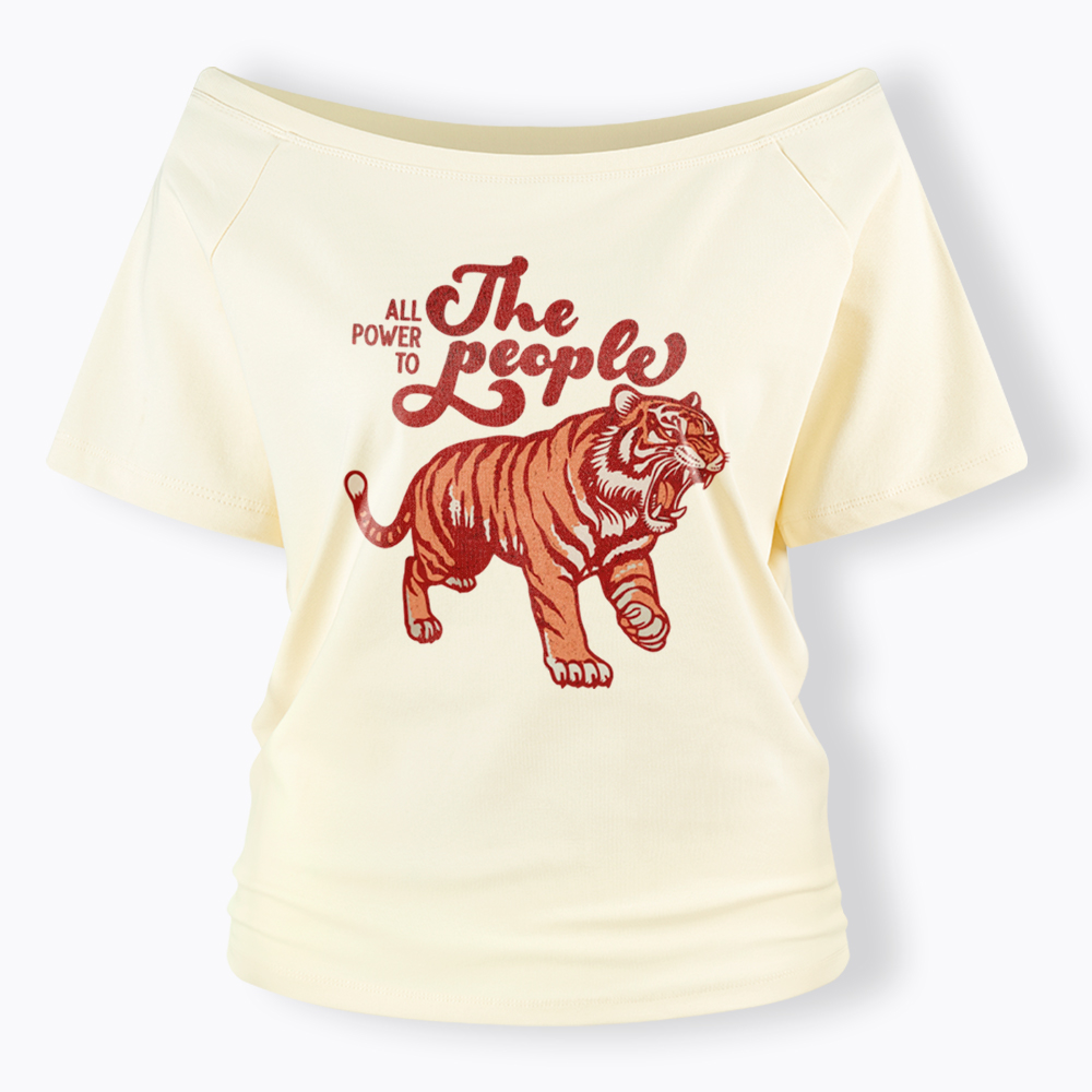 All Power To The People Off Shoulder T-Shirt