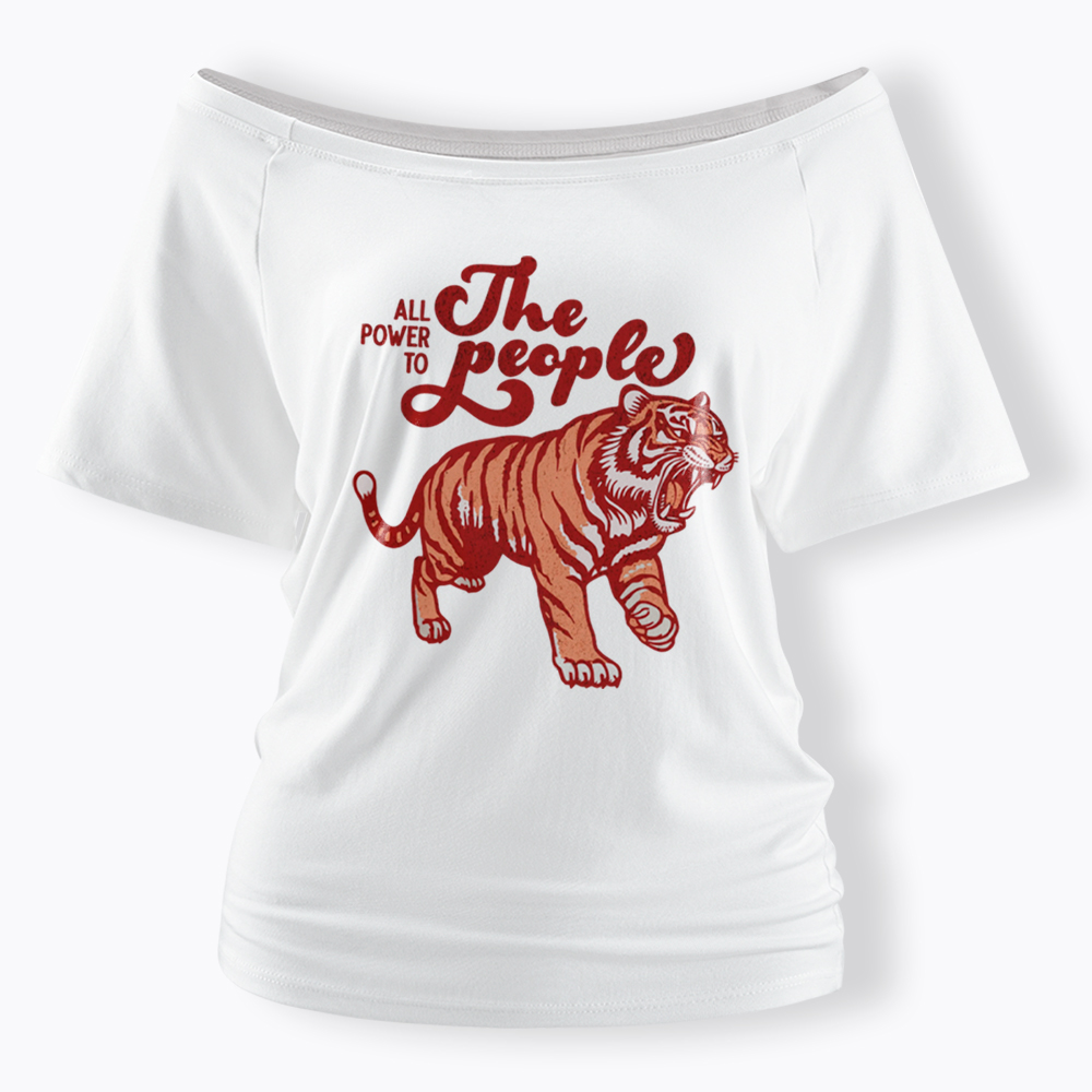 All Power To The People Off Shoulder T-Shirt