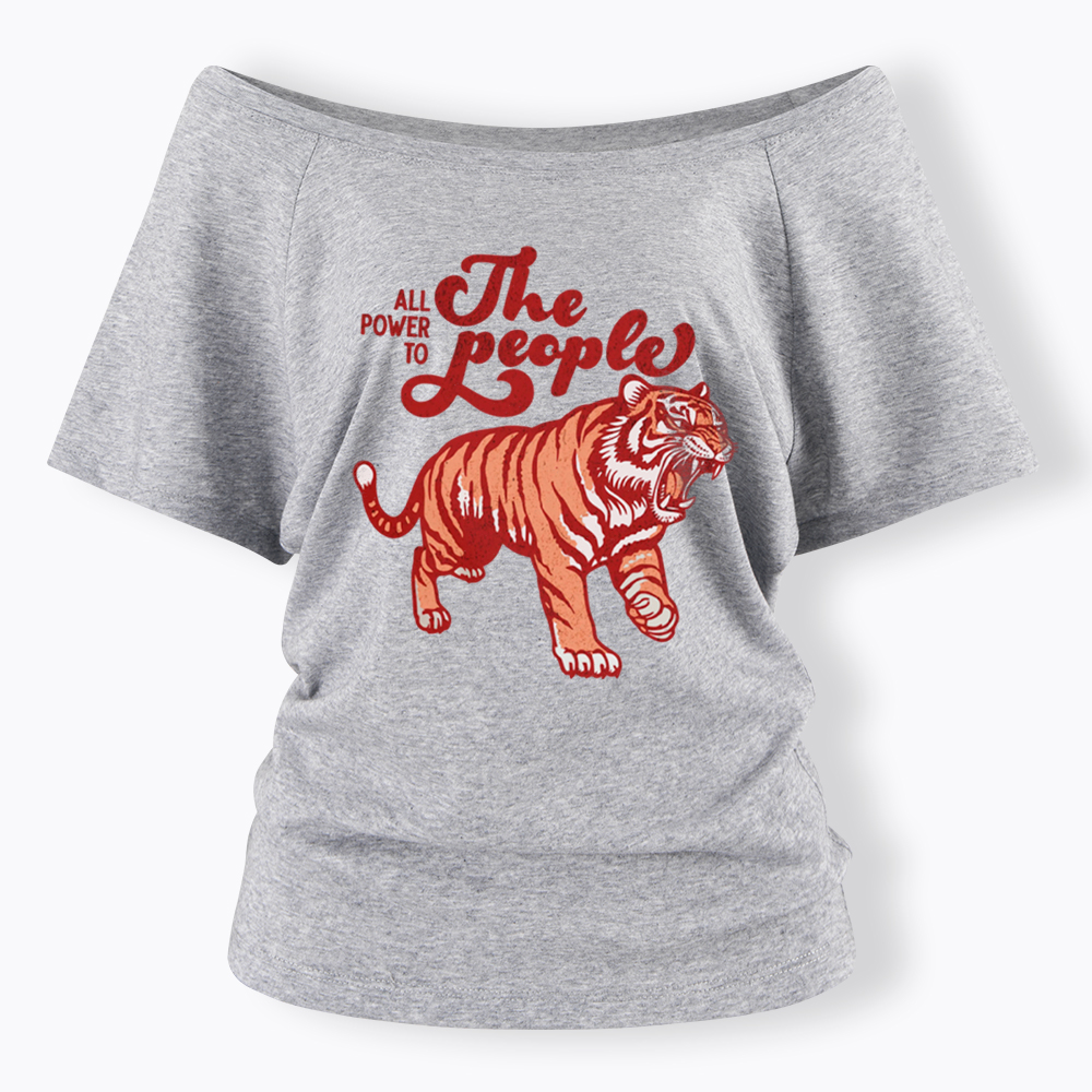 All Power To The People Off Shoulder T-Shirt