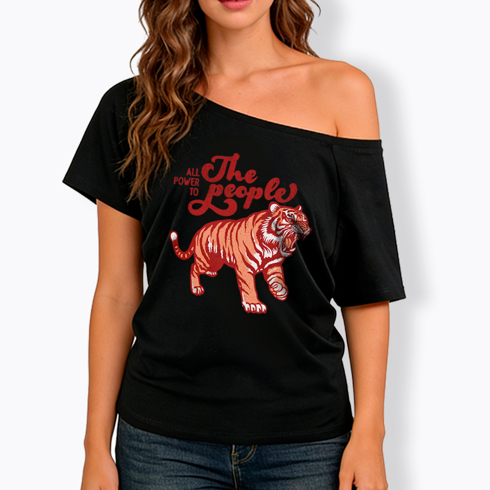 All Power To The People Off Shoulder T-Shirt
