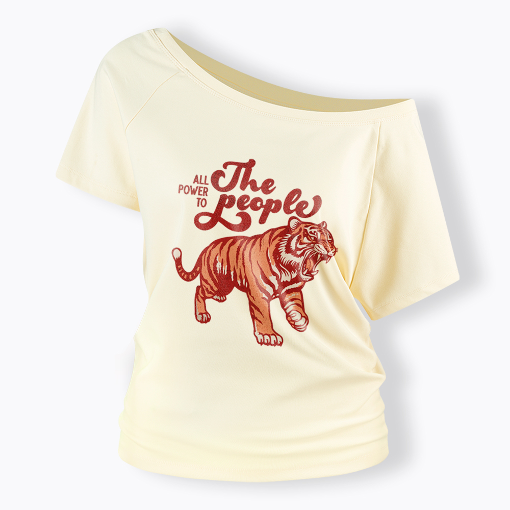 All Power To The People Off Shoulder T-Shirt