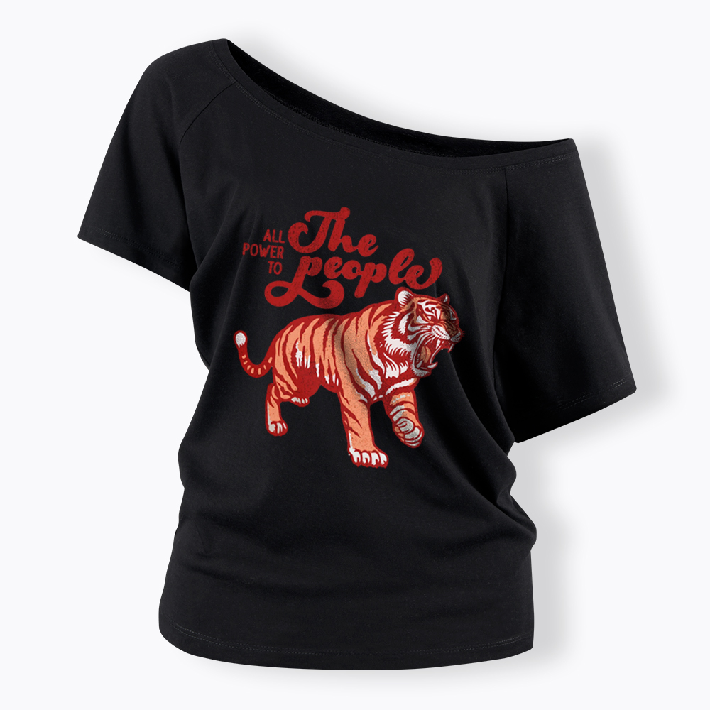 All Power To The People Off Shoulder T-Shirt