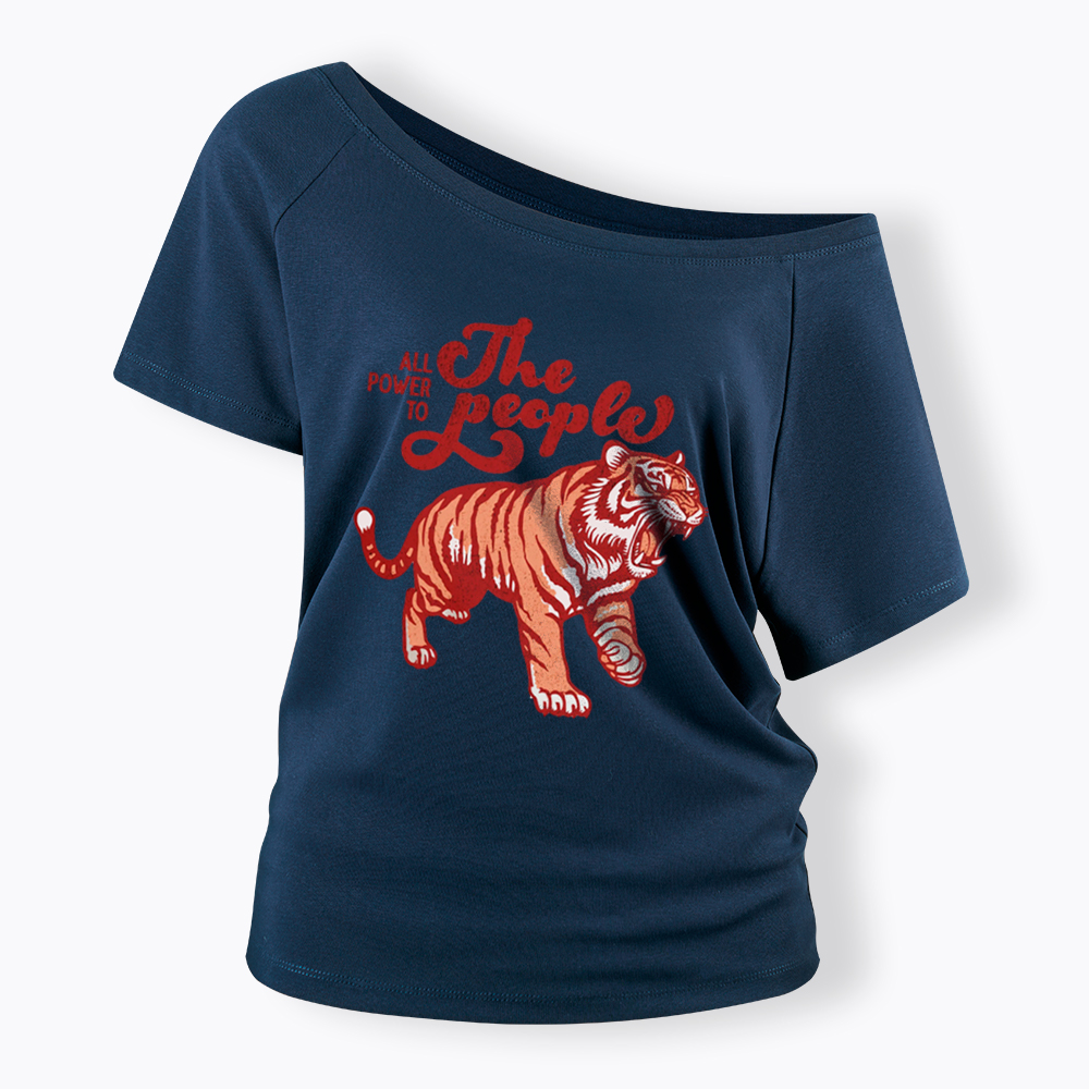 All Power To The People Off Shoulder T-Shirt