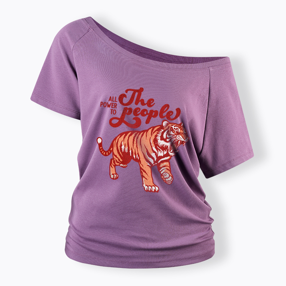 All Power To The People Off Shoulder T-Shirt