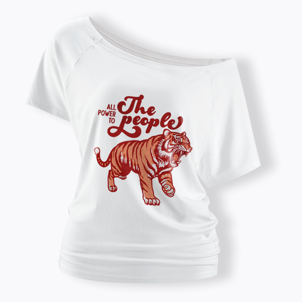 All Power To The People Off Shoulder T-Shirt