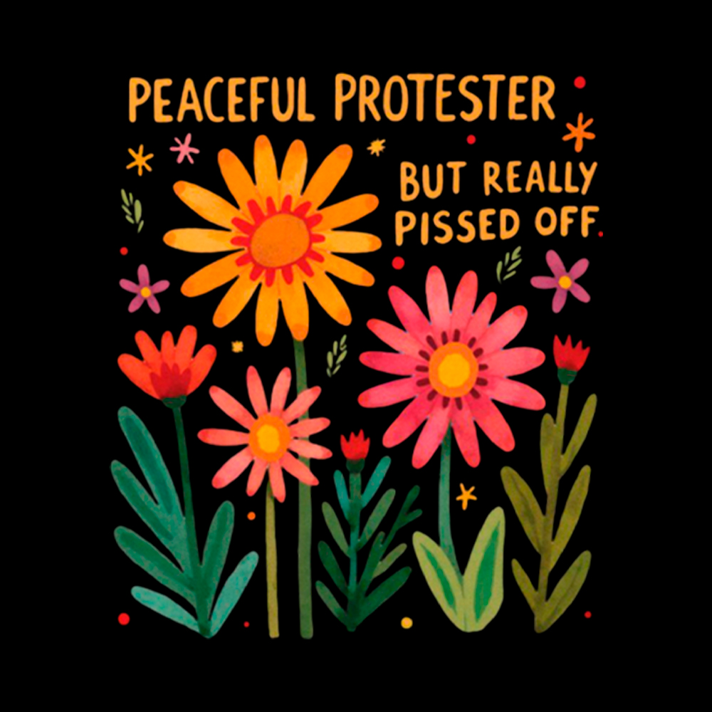 Peaceful Protester But Really Pissed Off Off Shoulder T-Shirt
