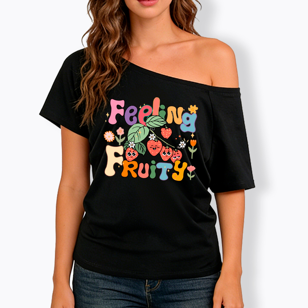 Feeling Fruity Lesbian Rights Off Shoulder T-Shirt