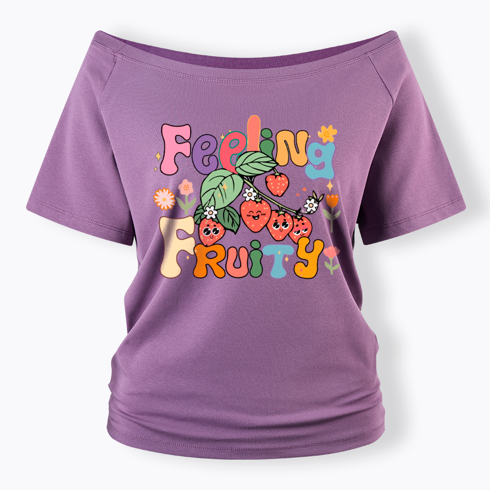 Feeling Fruity Lesbian Rights Off Shoulder T-Shirt