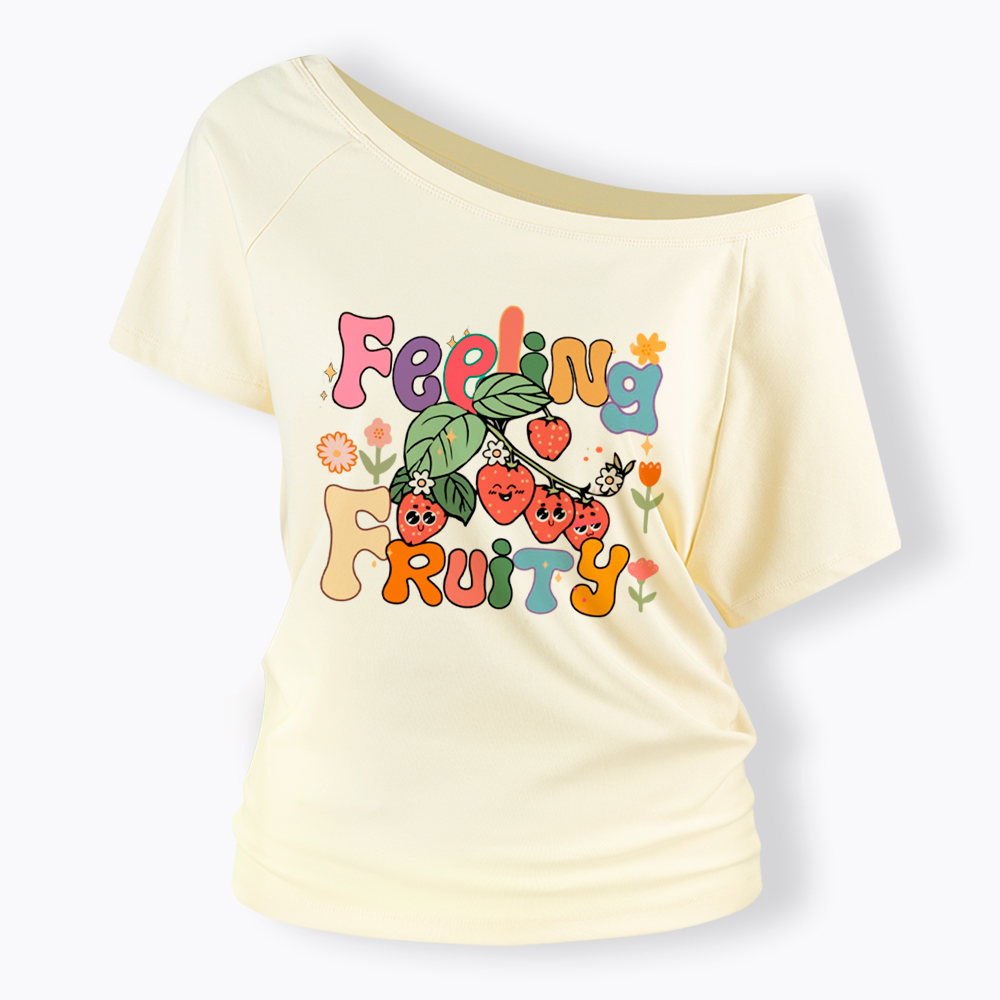 Feeling Fruity Lesbian Rights Off Shoulder T-Shirt