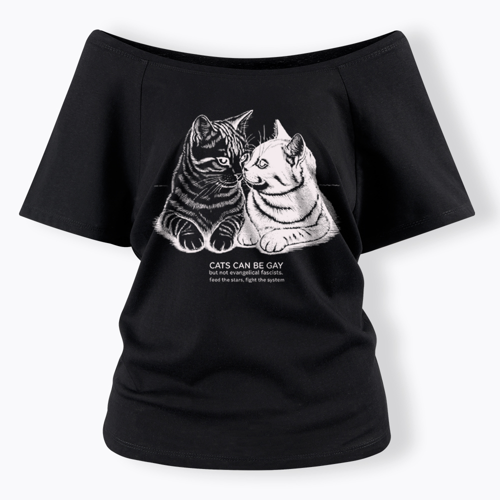 Cat Can Be Gay Off Shoulder T-Shirt