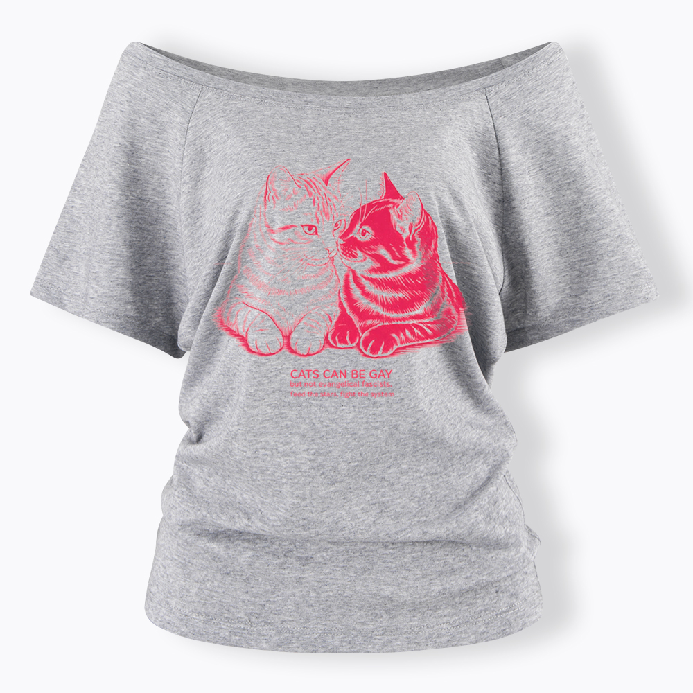 Cat Can Be Gay Off Shoulder T-Shirt