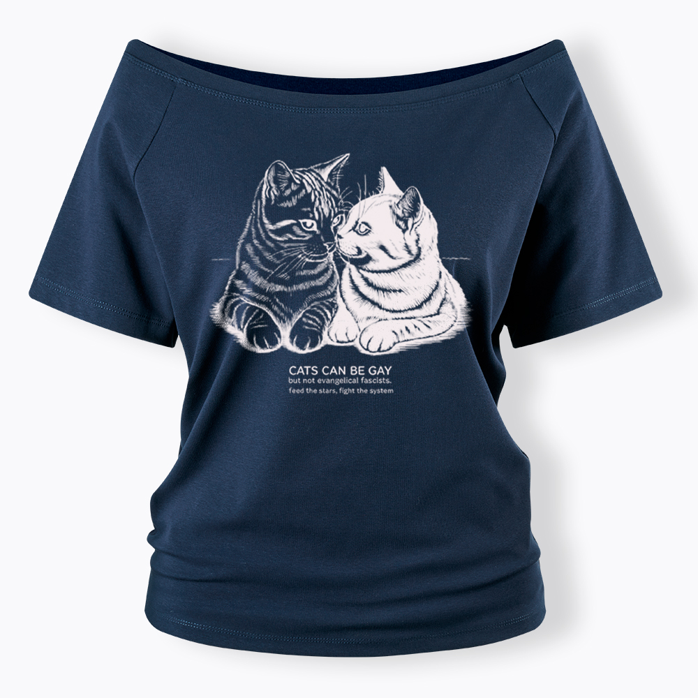 Cat Can Be Gay Off Shoulder T-Shirt
