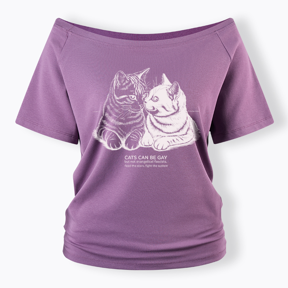Cat Can Be Gay Off Shoulder T-Shirt