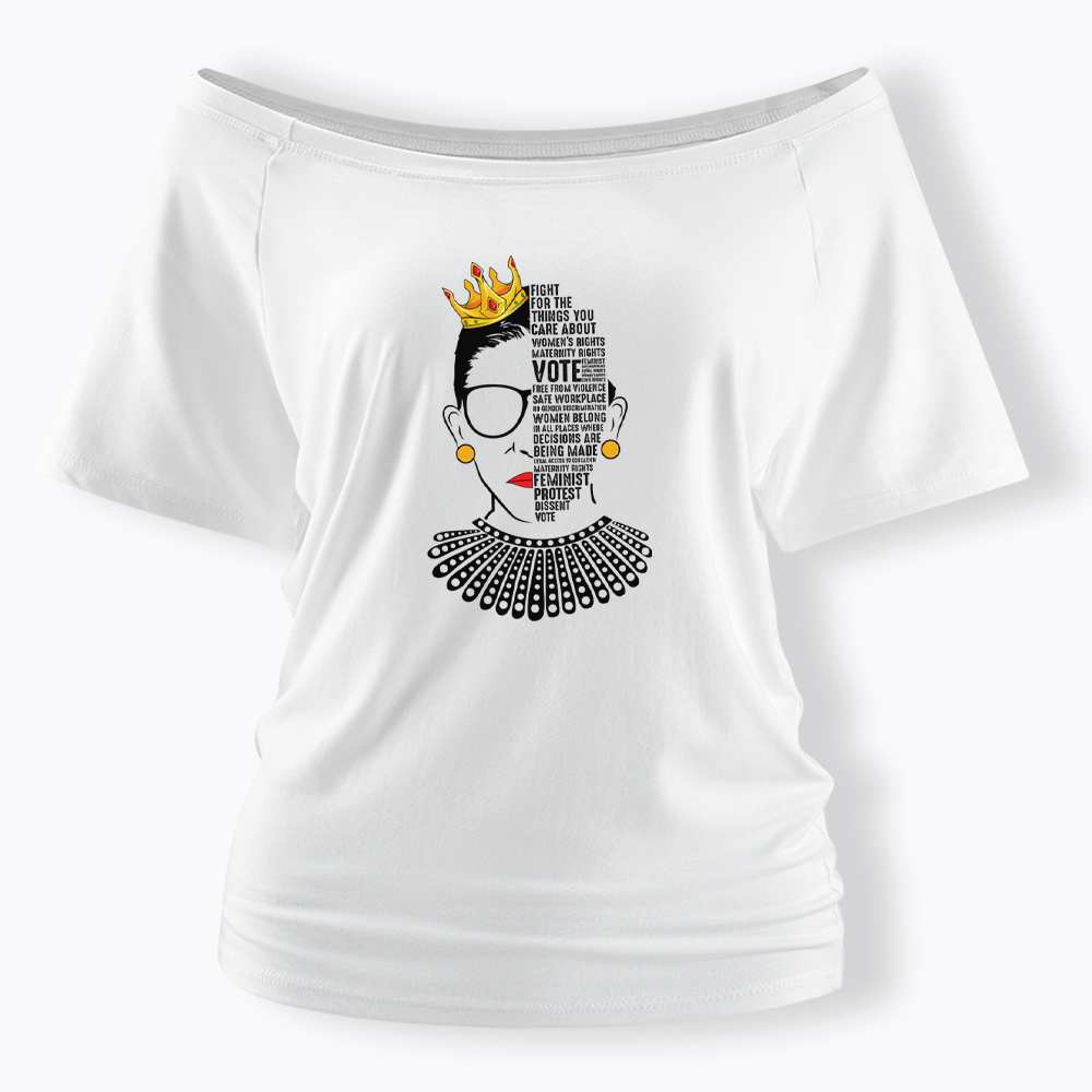 Queen Crown RBG Off Shoulder T-shirt