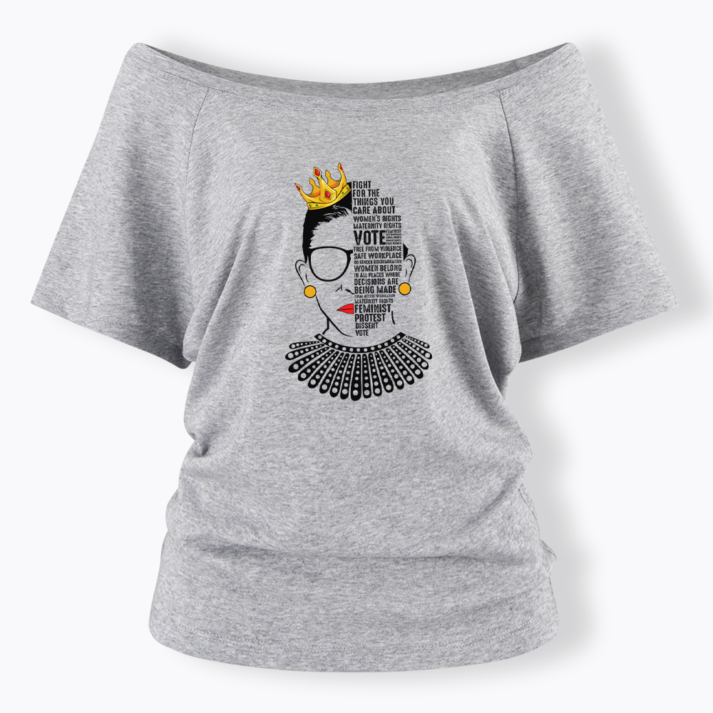 Queen Crown RBG Off Shoulder T-shirt