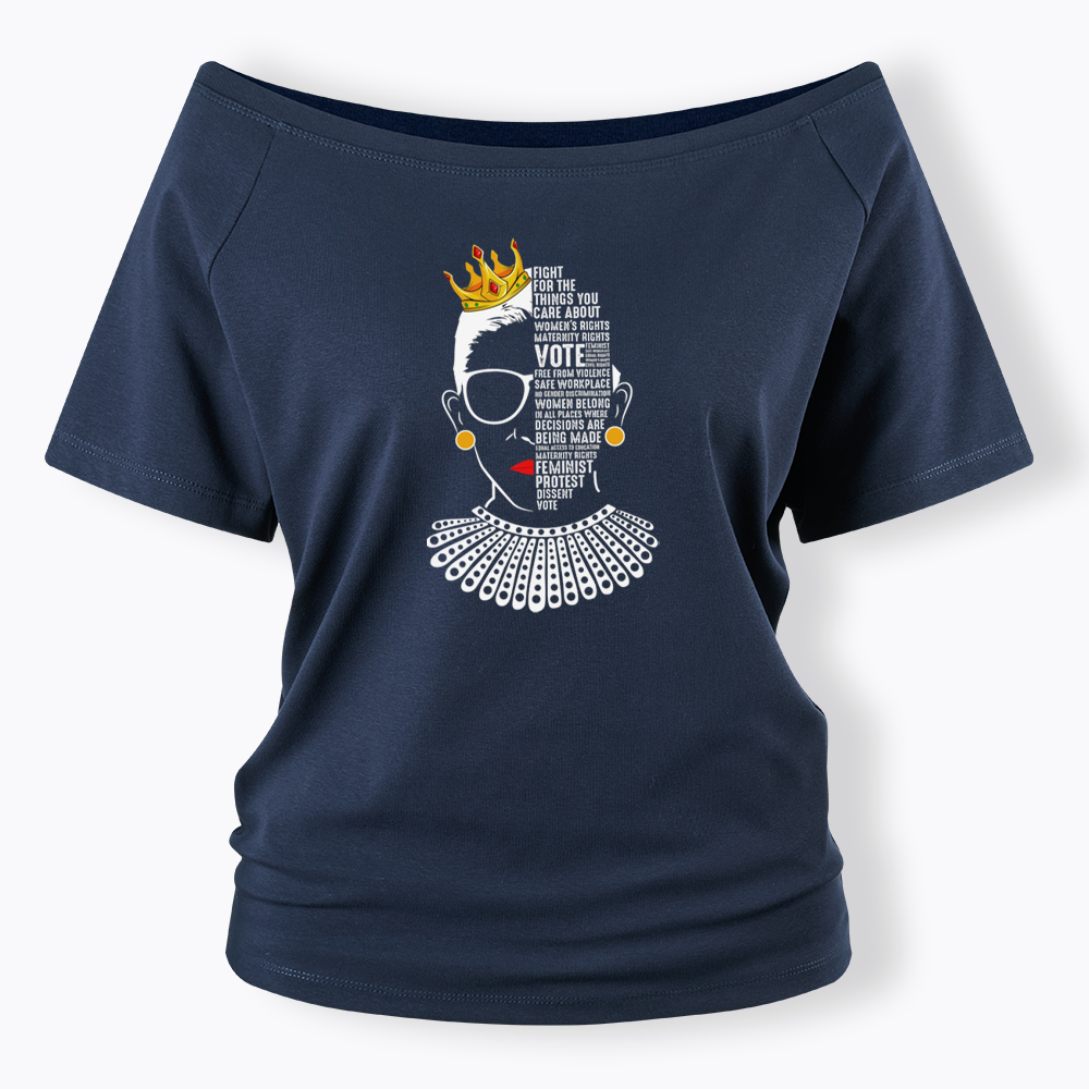 Queen Crown RBG Off Shoulder T-shirt