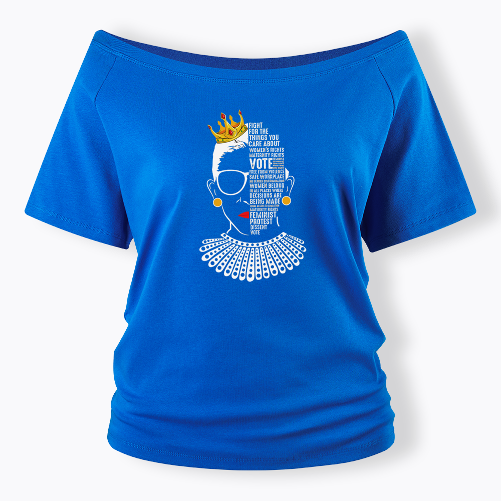 Queen Crown RBG Off Shoulder T-shirt
