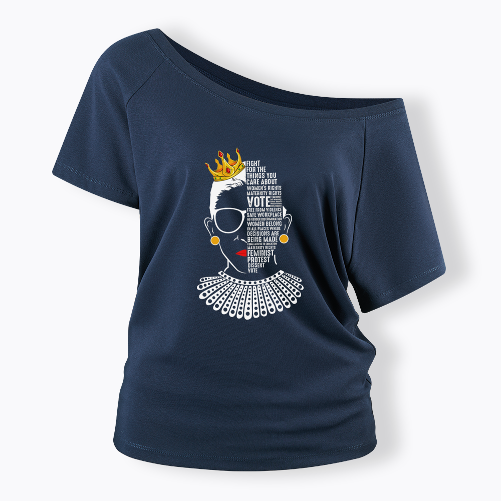 Queen Crown RBG Off Shoulder T-shirt