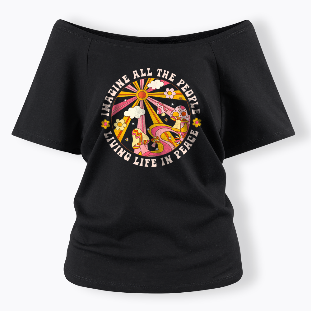 Imagine All The People Off Shoulder T-shirt