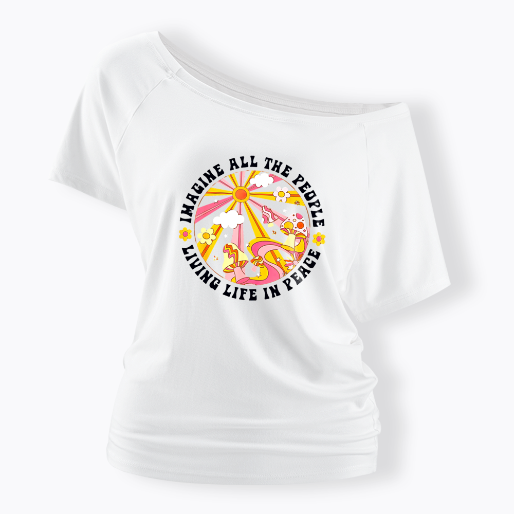 Imagine All The People Off Shoulder T-shirt