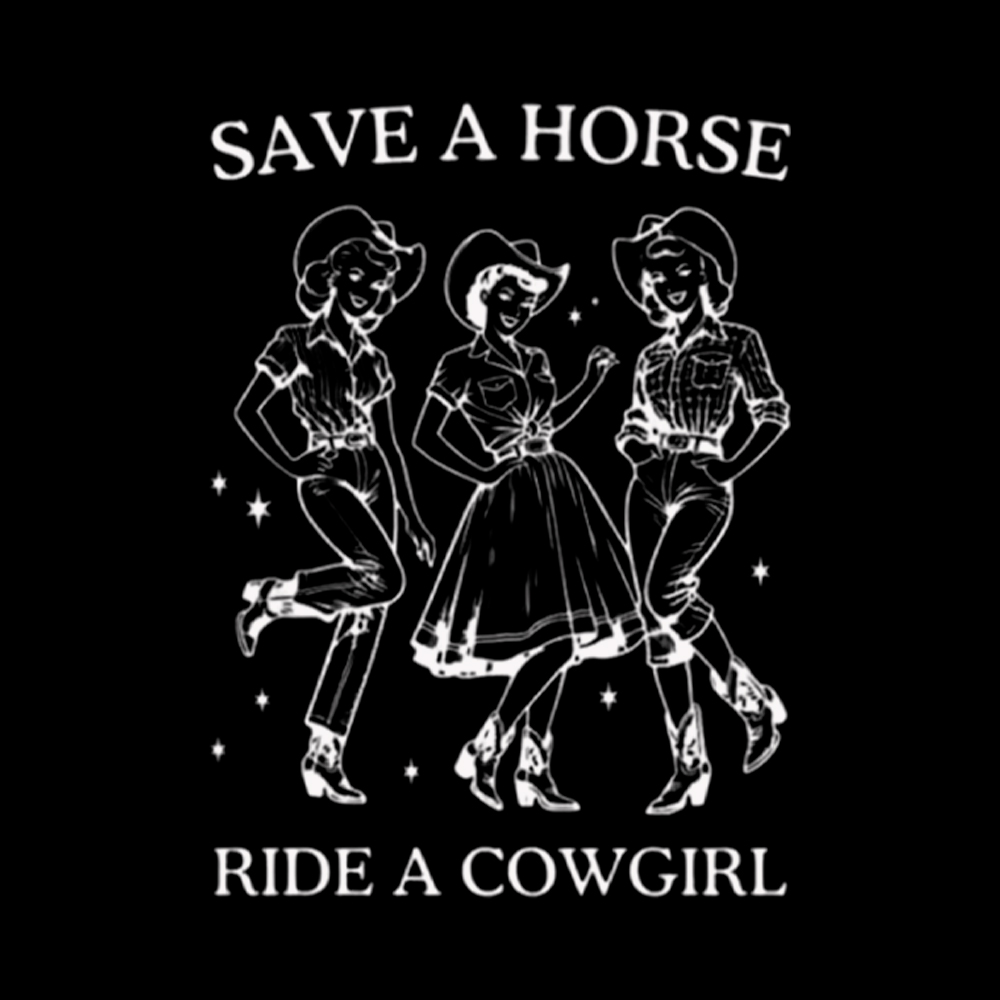 Save A Horse Ride A Cowgirl Cropped T-Shirt