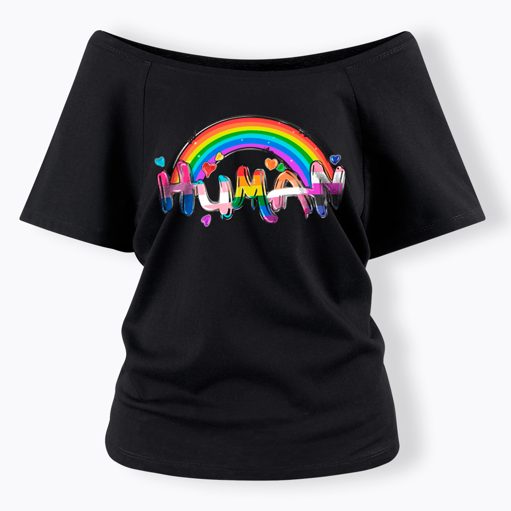 Human Rights LGBTQ Off Shoulder T-Shirt