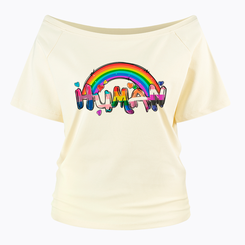 Human Rights LGBTQ Off Shoulder T-Shirt