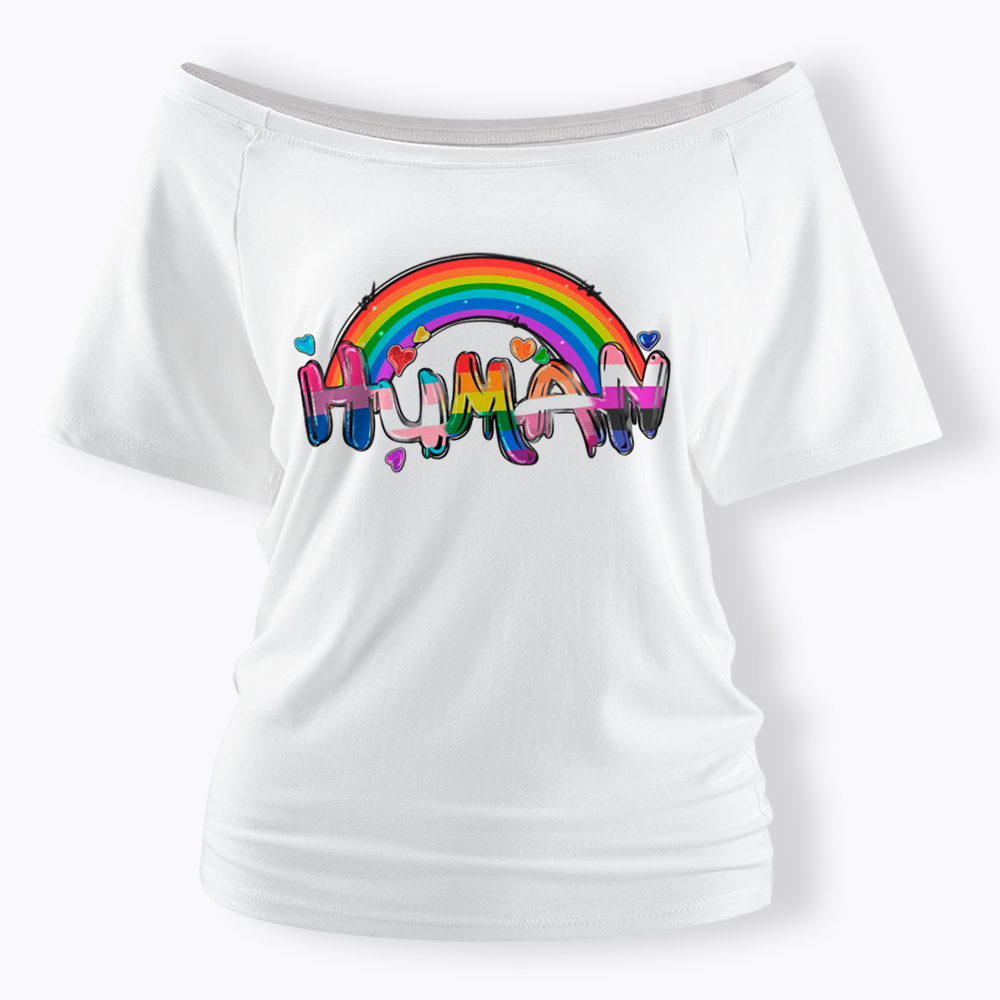 Human Rights LGBTQ Off Shoulder T-Shirt